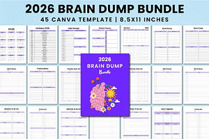2026 Brain Dump BundleCanva Interior, a Stationery Template by Shumaya