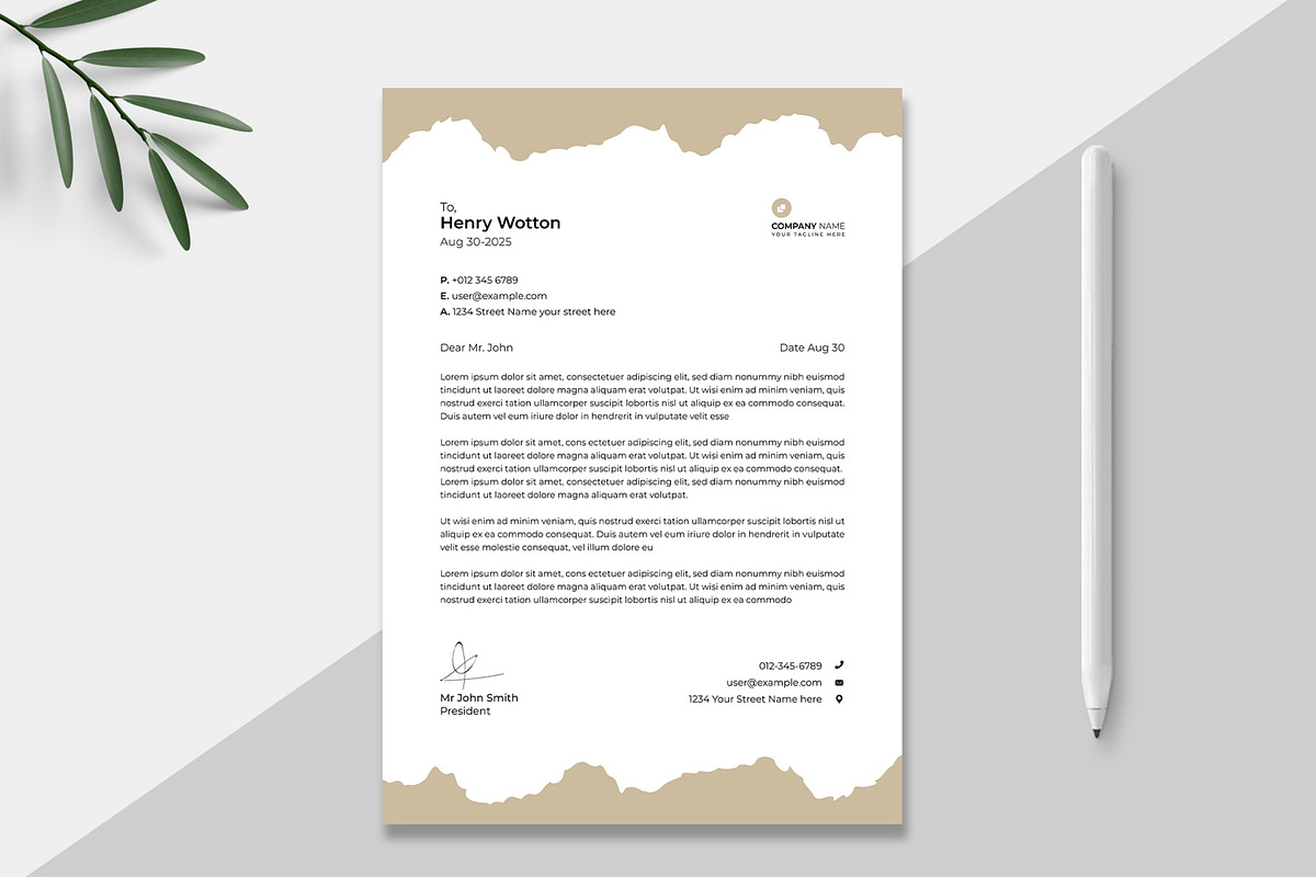 Letterhead Layout, a Stationery Template by MightyDesign (Photo 1 of 8)