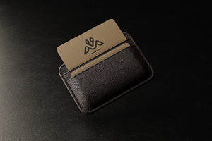 Business Cards With Leather Holder M