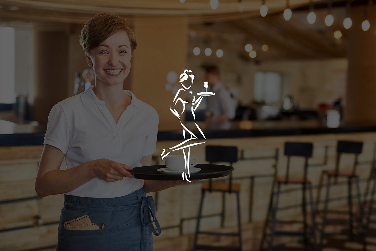 Minimalist Woman Waiter Logo, a Branding & Logo Template by Luxury Logos (Photo 2 of 4)