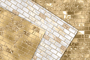 Gold Brick Walls Digital Paper, a Texture Graphic by Digital Curio (Thumbnail 3 of 7)