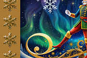 Nutcracker Christmas Card Background, a Person Illustration by Sharon Schwalbe (Thumbnail 2 of 3)