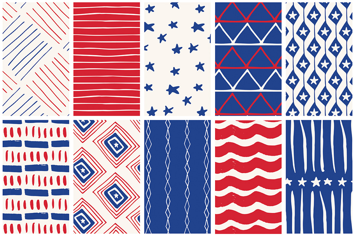 4th of July Patterns, a Pattern Graphic by Youandigraphics