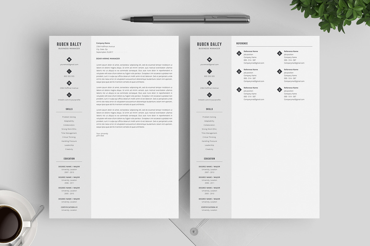 CV Template / Modern Resume Template, a Resume Template by SalientResume (Photo 5 of 5)