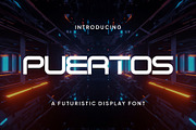 Puertos - Geometric Futuristic Font, a Sans Serif Font by fluffstudio (Thumbnail 10 of 10)