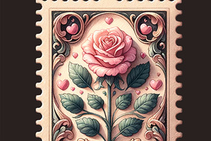 Valentine's Day Retro Stamp Clipart