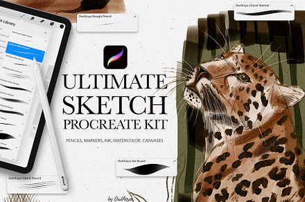 Ultimate Sketch Procreate Brushes, a Brush Add-On by owlasya