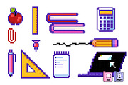 Pixel Back To School Elements, an Object Illustration by MISS CHATZ (Thumbnail 2 of 3)