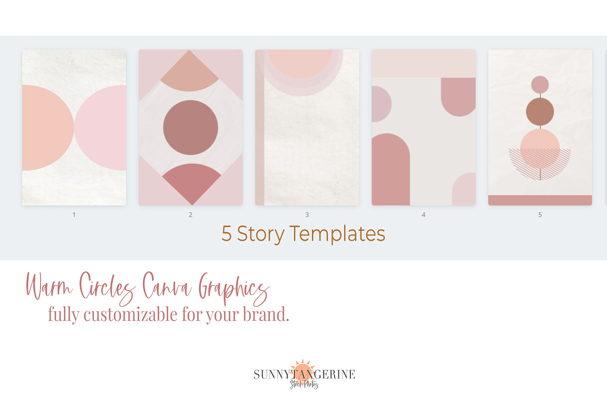 SALE Warm Circles Canva Templates, a Social Media Template by SunnyTangerine Stock (Photo 5 of 5)