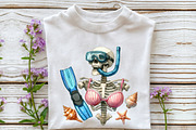 Funny Summer Skeleton Clipart, an Illustration by Rose Art (Thumbnail 6 of 7)