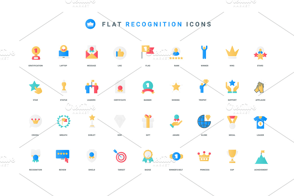 Recognition winner victory icons, an Object Illustration by Lemberg Vector