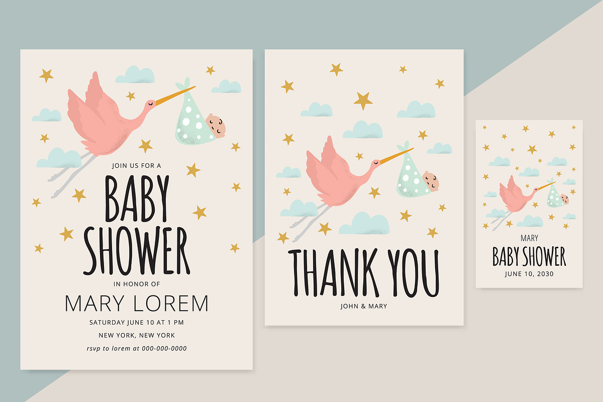 Baby Shower Invitation Templates, a Card Template by Pixejoo (Photo 1 of 5)