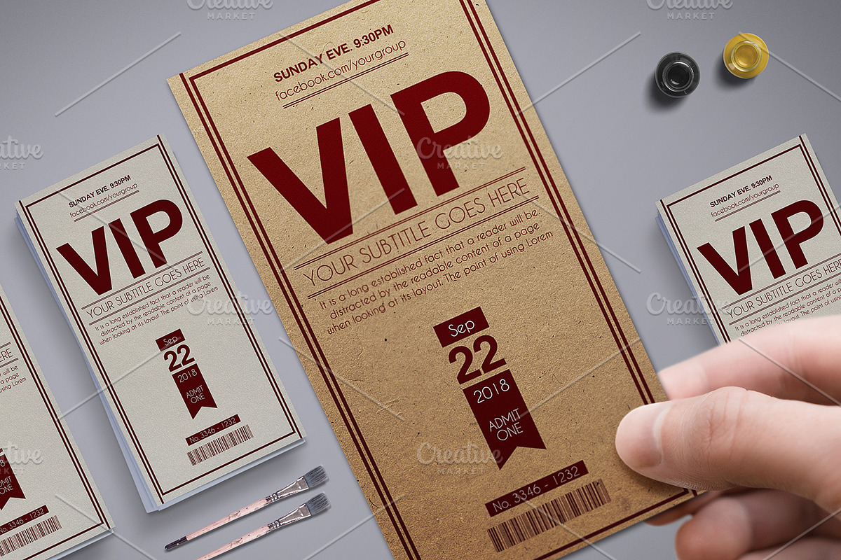 Multipurpose Retro VIP Pass Card 01, a Card Template by Tzochko (Photo 1 of 5)