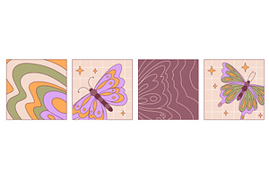 Groovy retro butterfly vector, an Animal Illustration by art PVP - market
