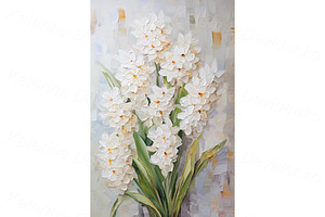 Set Interior Floral Artwork Impasto