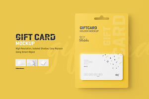 Gift Card Mockup With Card Holder