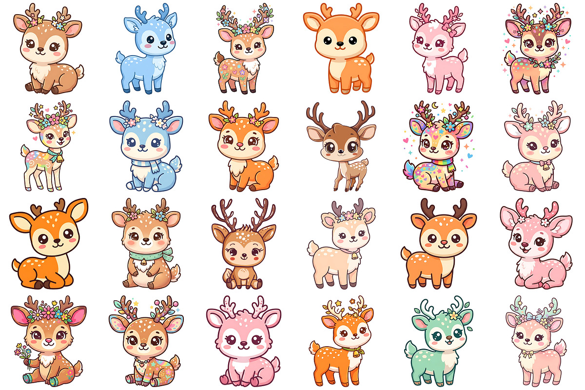Cute Deer Clipart, an Animal Illustration by Forhadx5 (Photo 3 of 9)