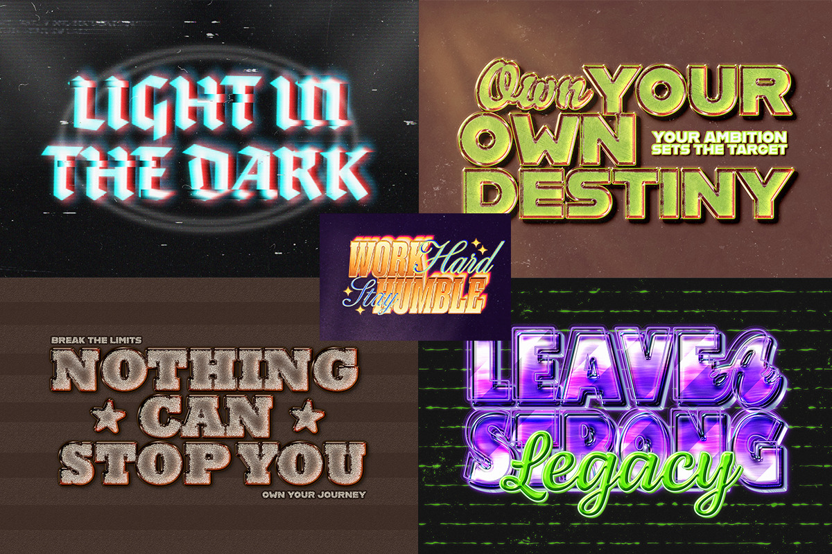 Retro Chrome Typography Text Effect, a Layer Style Add-On by Matsero (Photo 3 of 4)