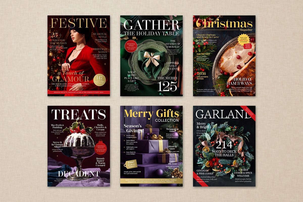 Christmas Magazine Cover Templates, a Magazine Template by BrandPacks (Photo 1 of 5)