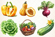 Watercolor Vegetables Clipart Bundle, an Illustration by DreamCafeArt (Thumbnail 2 of 9)