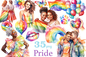 Pride Clipart Bundle | LGBTQ, a Seasonal Illustration by GlamArtZhanna