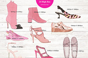 24 WATERCOLOR PAINTED PINK SHOES, an Illustration by Sweet Oh Sour (Thumbnail 4 of 5)
