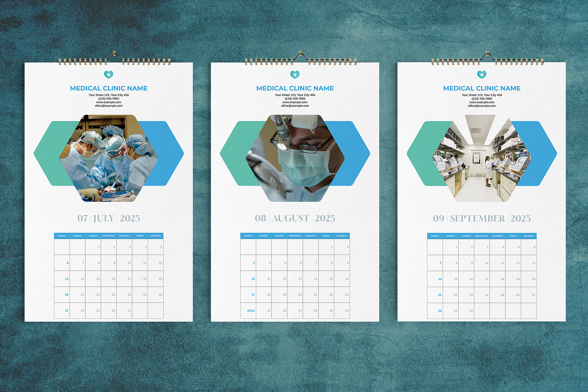 Medical Wall Calendar 2025 Template, a Stationery Template by Boris Cupac (Photo 5 of 5)