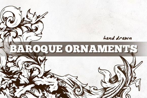 Hand Drawn Vector Baroque Elements preview 4