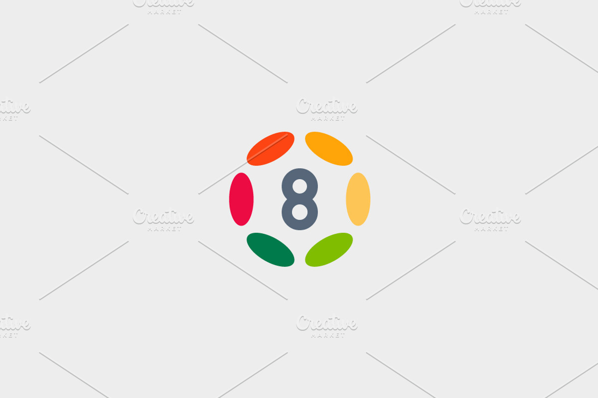 Color number 8 logo, a Branding & Logo Template by Bureau