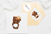 Baby boy bear. Clipart, an Animal Illustration by sheincar (Thumbnail 4 of 4)