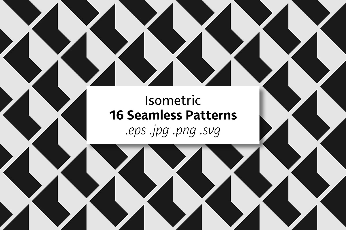 Isometric - 16 Seamless Patterns, a Pattern Graphic by Tustan (Photo 1 of 4)
