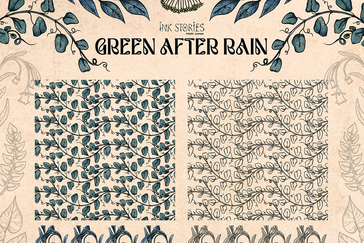 Green After Rain Botanical Set, an Object Illustration by Ink Stories (Photo 11 of 13)