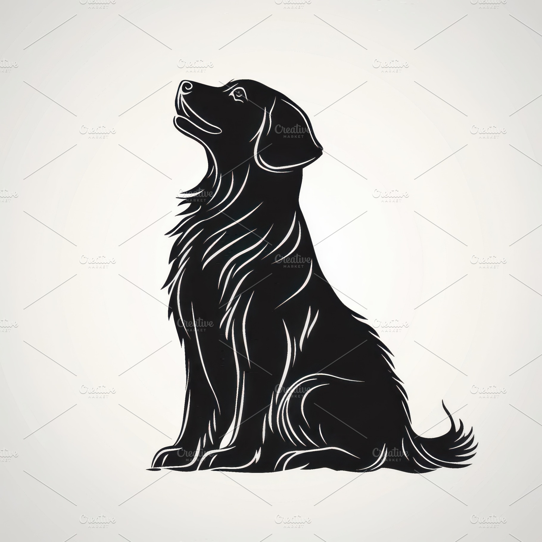 Elegant Golden Retriever Silhouette, an Animal Photo by Pixeness Studio