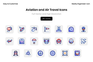 Aviation and Air Travel Icons, an Icon by Wencory
