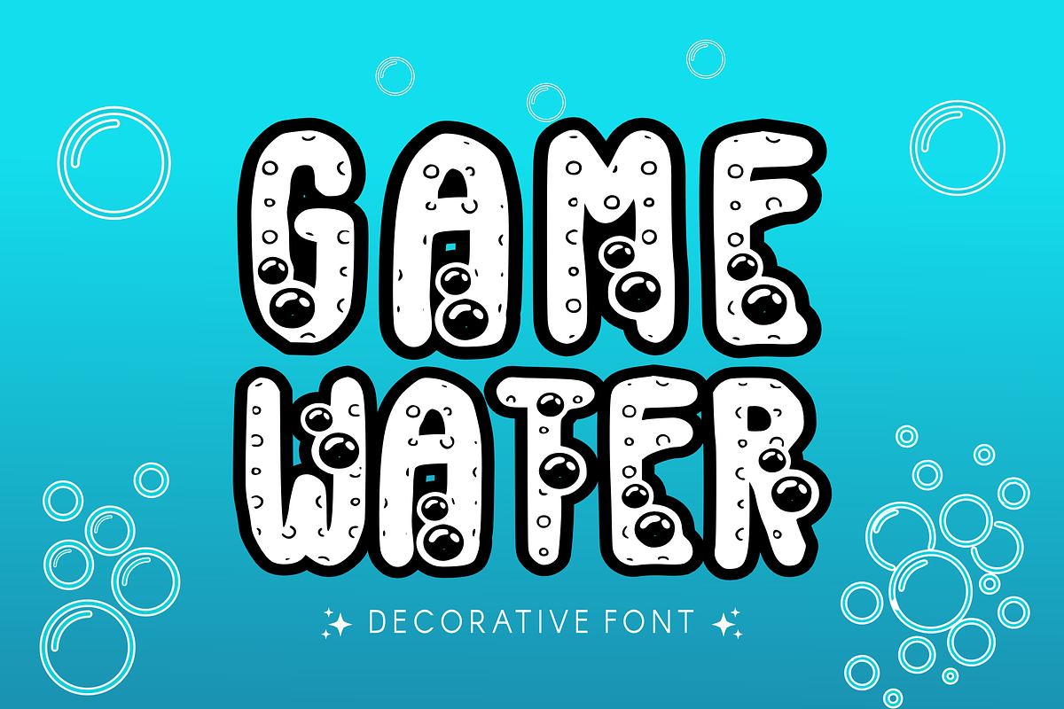 Water Bubble - Decorative Font, a Font by KiddoGlyphs Studio (Photo 2 of 3)
