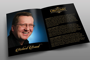 Classic Black & Gold Funeral Program