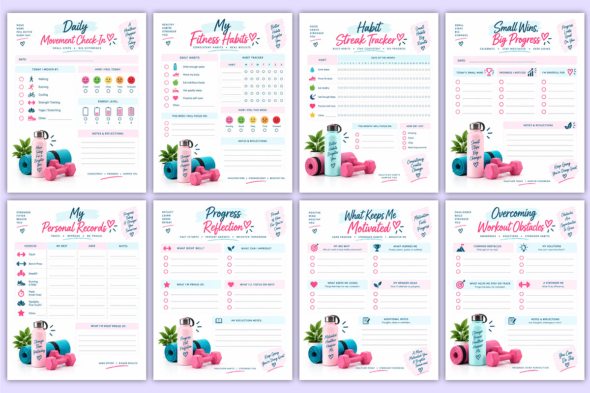 Exercise Motivation Workbook | Fit, a Stationery Template by Mustafiz (Photo 4 of 4)