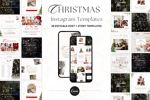 Christmas Instagram Templates Canva, a Social Media Template by Studio Eburnean