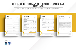 Brief-Estimation-Invoice-Letterhead, a Stationery Template by crazyOWL
