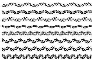 Horizontal seamless black botanical, an Object Illustration by Woters little shop