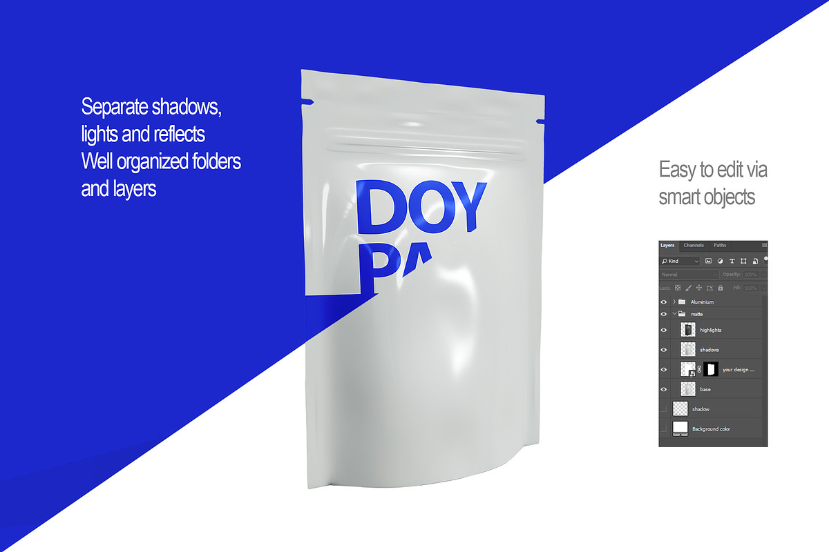 Doypack Pouch Mockup, a Cups & Container Mockup by Nina Shaw (Photo 7 of 10)