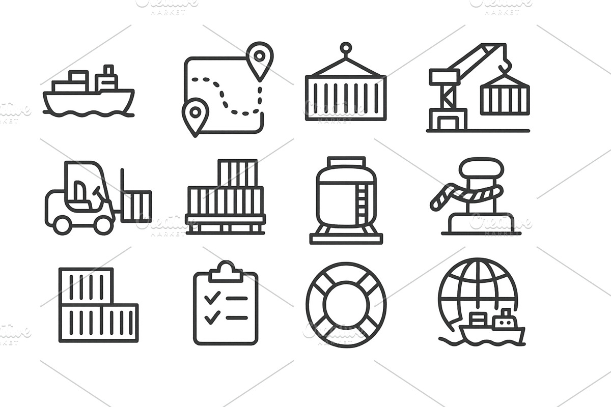 Collection of web icons depicting, a Transportation Illustration by ZinetroN