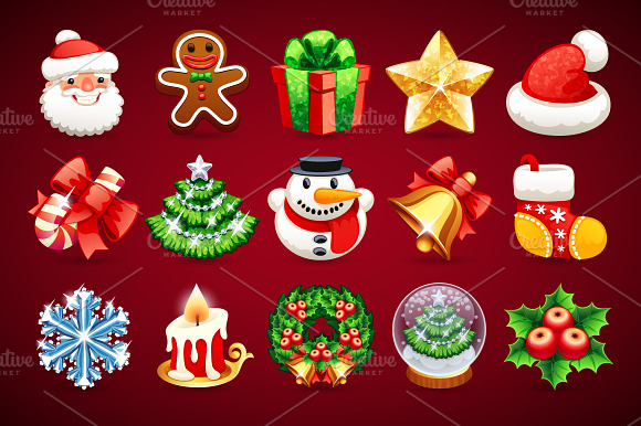Set Of Christmas Icons