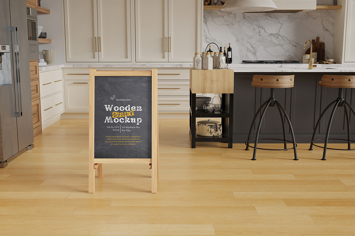 Wooden Stand Board Mockup, an Advertising Mockup by MrLetters (Photo 2 of 5)