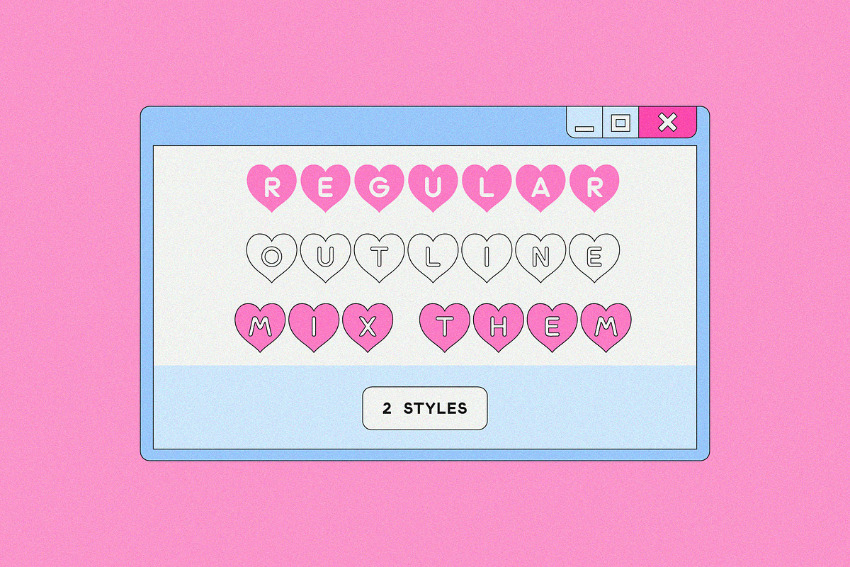 Heart Shape Font, a Sans Serif Font by CuteDreamyDesign (Photo 2 of 8)