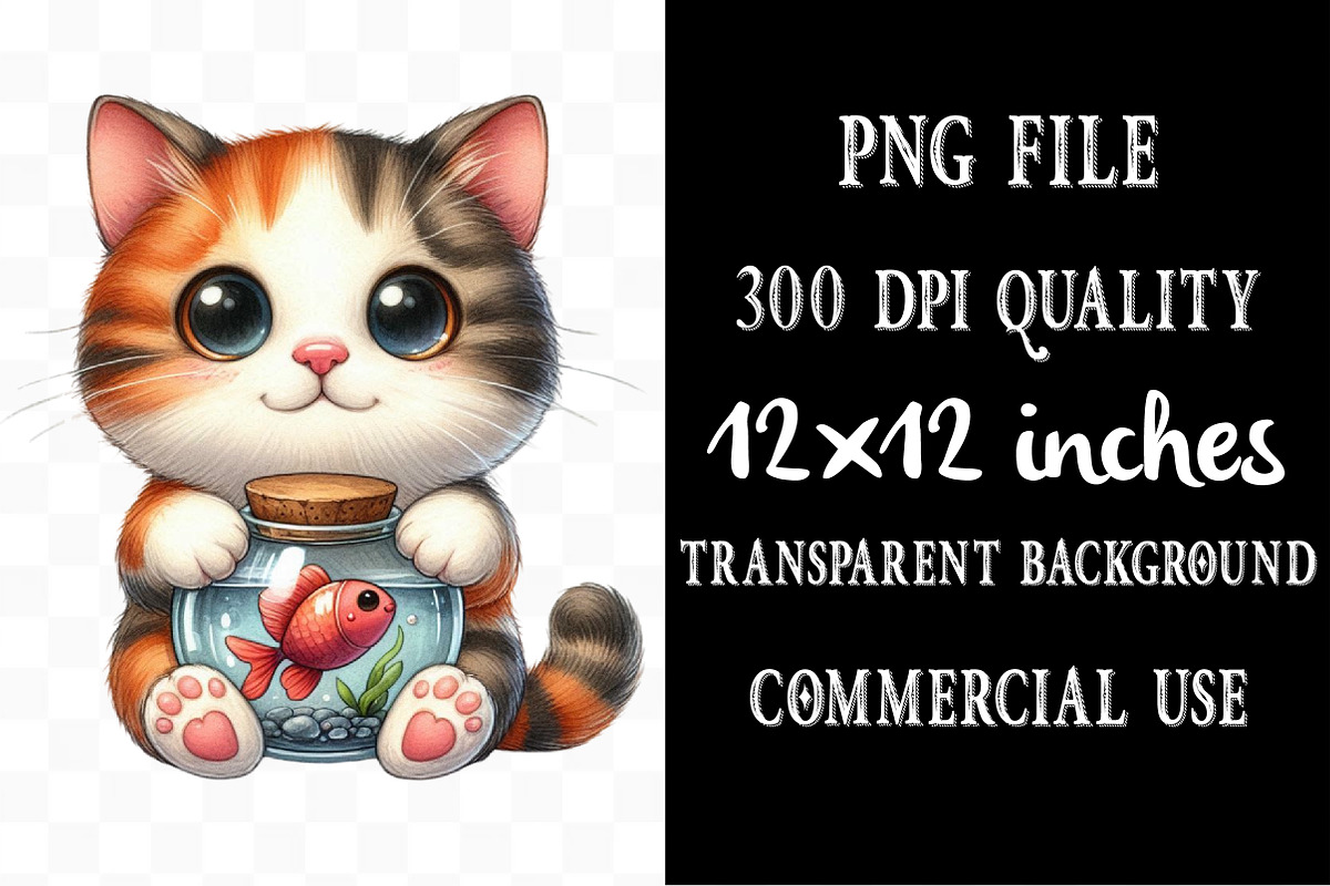 Quirky Funny Cat Clipart, an Illustration by Designking (Photo 4 of 5)