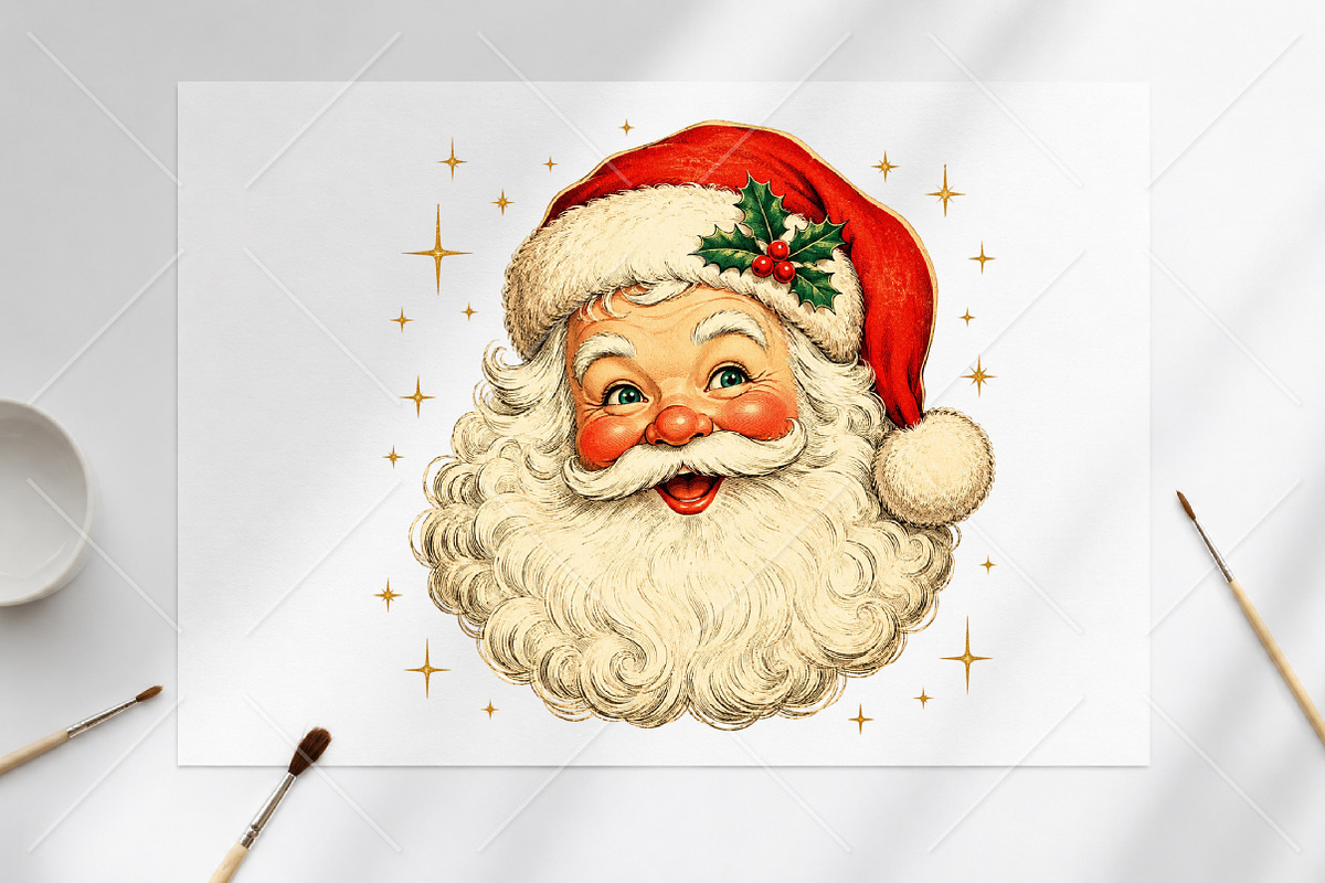 Vintage Santa Claus Christmas PNG, a Seasonal Illustration by Canvas Craft (Photo 6 of 6)