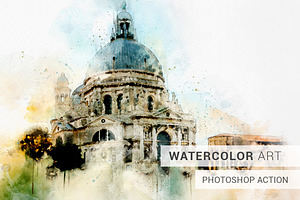 Watercolor Photoshop Action, an Action Add-On by SlideSalad