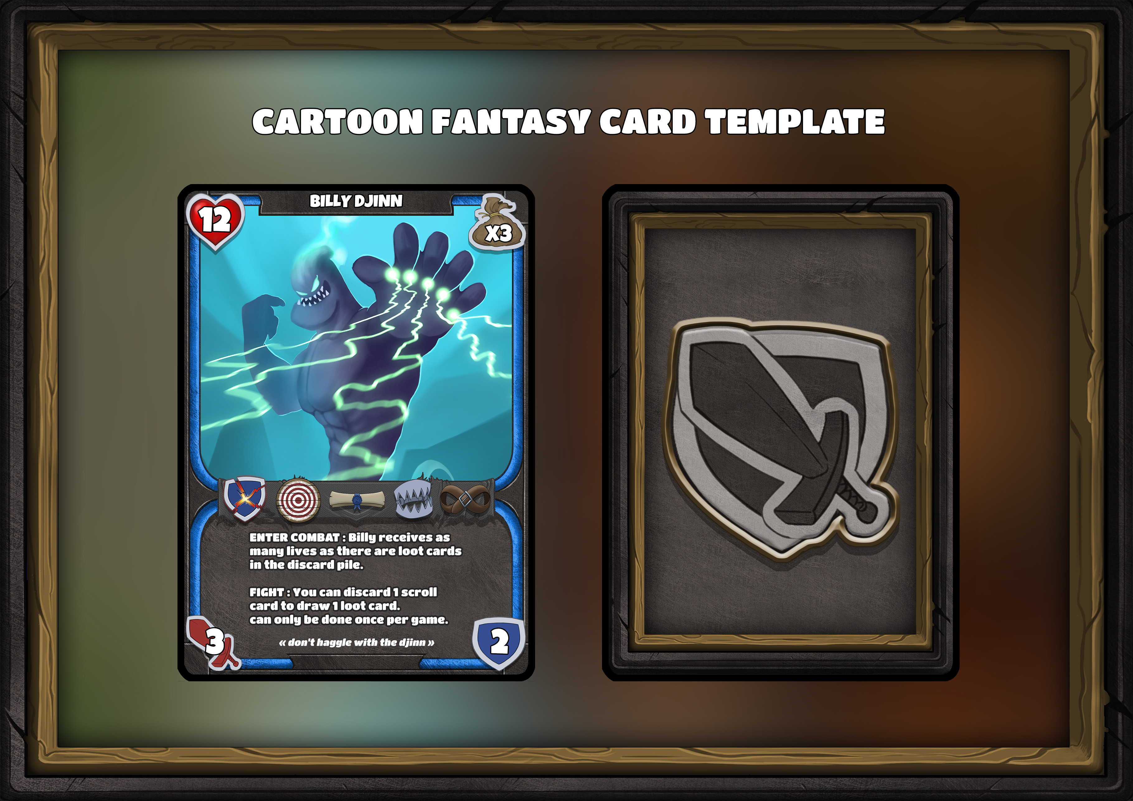 Cartoon fantasy Card Template