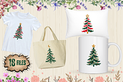 18 Hand Painted Christmas Trees PNG, a Seasonal Illustration by Ink Gallery (Thumbnail 13 of 13)